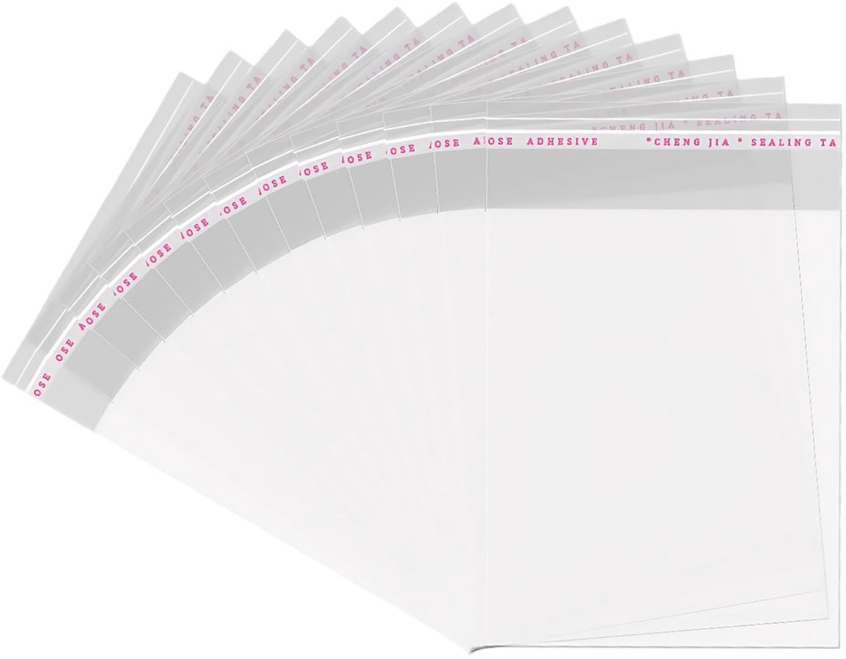 Dailygoods- Cellofaanzakken 100 stuks - Doorzichtige hersluitbare zakken - Verpakkingszakken voor kleding - Kunstwerk/document - Afmeting 33,5 x 47,5 cm - 150 micron dikte