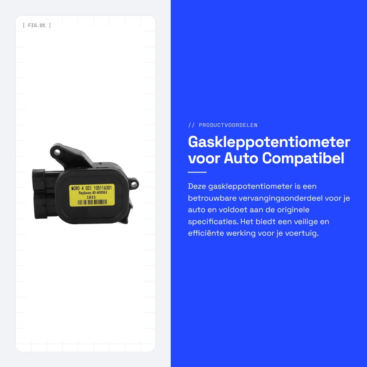 Dailygoods- Gaskleppotentiometer Betrouwbaar - Vervanging voor Club Car Precedent/DS - OEM 105116301 - AM293101 - Professionele productie - Hoge kwaliteit - Gasklep