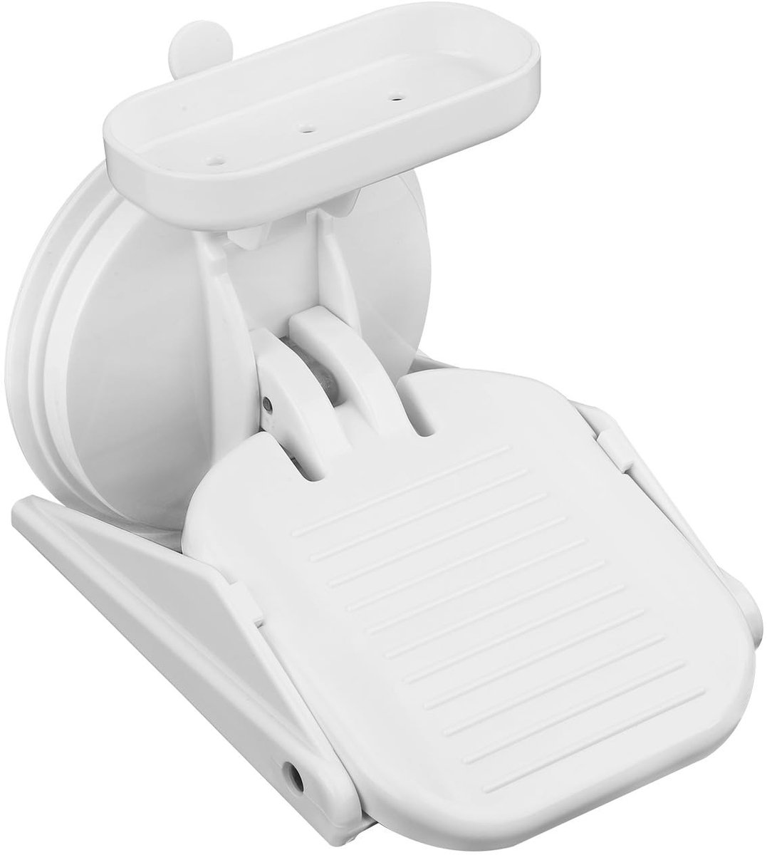 Dailygoods- Voetenbank Antislip - Douche Voetenbank met Zuignap - Opvouwbare Voetenbank - Herbruikbare Scheer Kruk - Roestvrij Staal - 18x11,5x4cm - Douchekruk