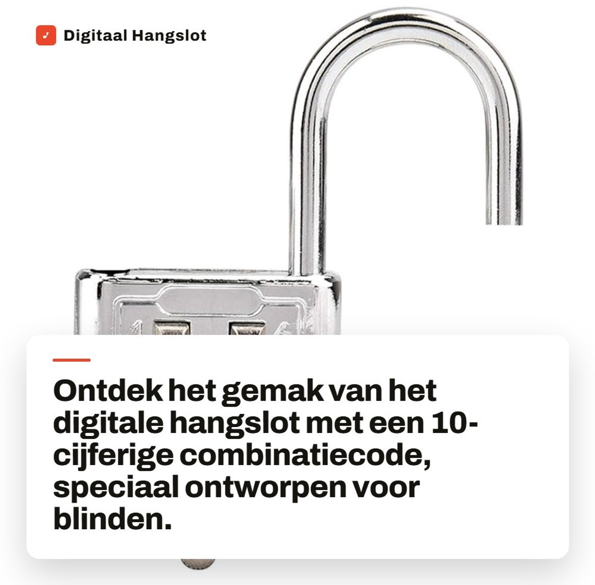Dailygoods- Hangslot Digitale 10-Cijferige Combinatiecode - Codeslot - Blinden - Veiligheid - Handig - Geschikt voor Ritsen/Lades