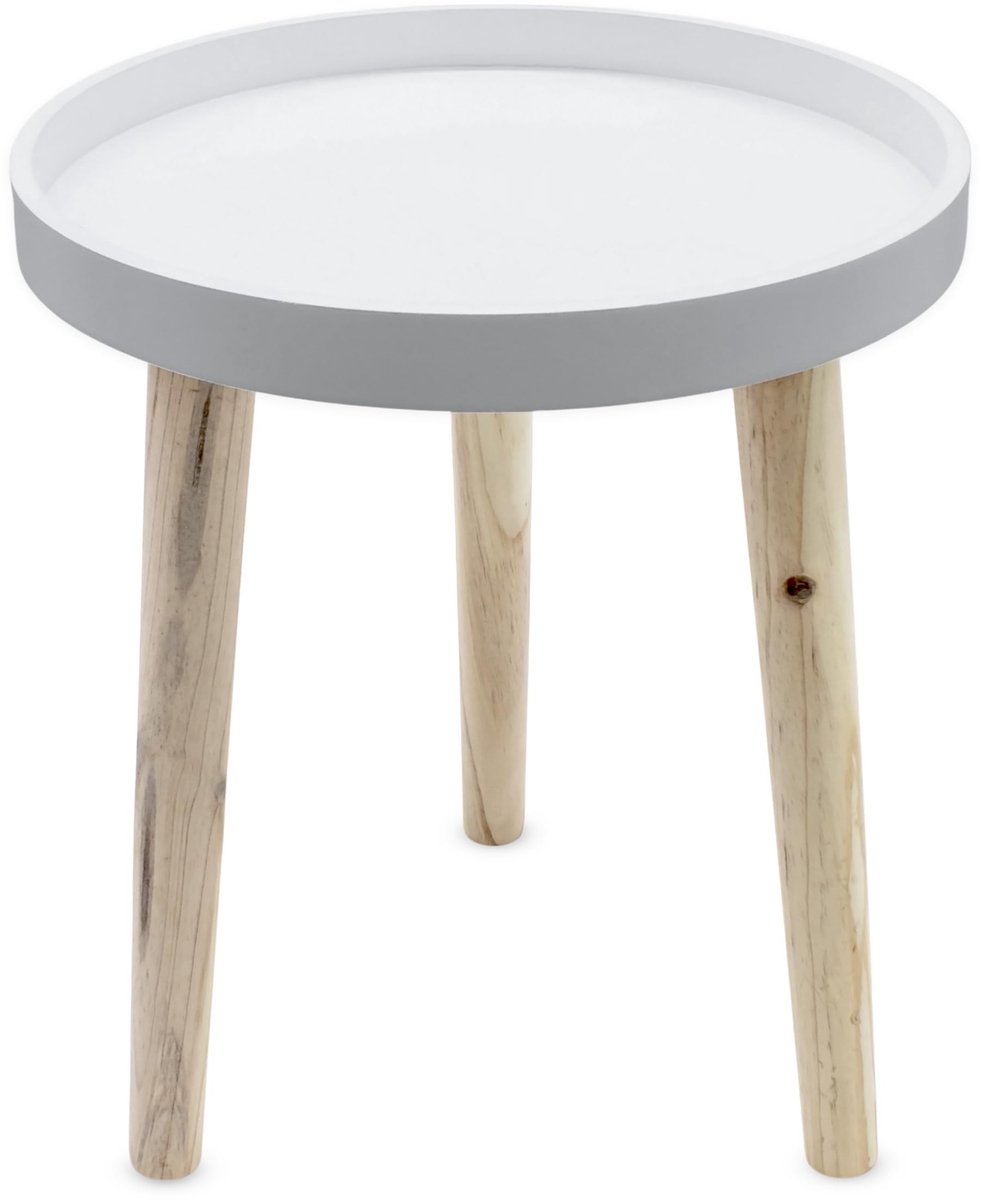Dailygoods- Bijzettafeltje klein - Houten Bijzettafel - Decoratief Tafeltje - 36 x 30 cm - Banktafeltje - Wit - Salontafel
