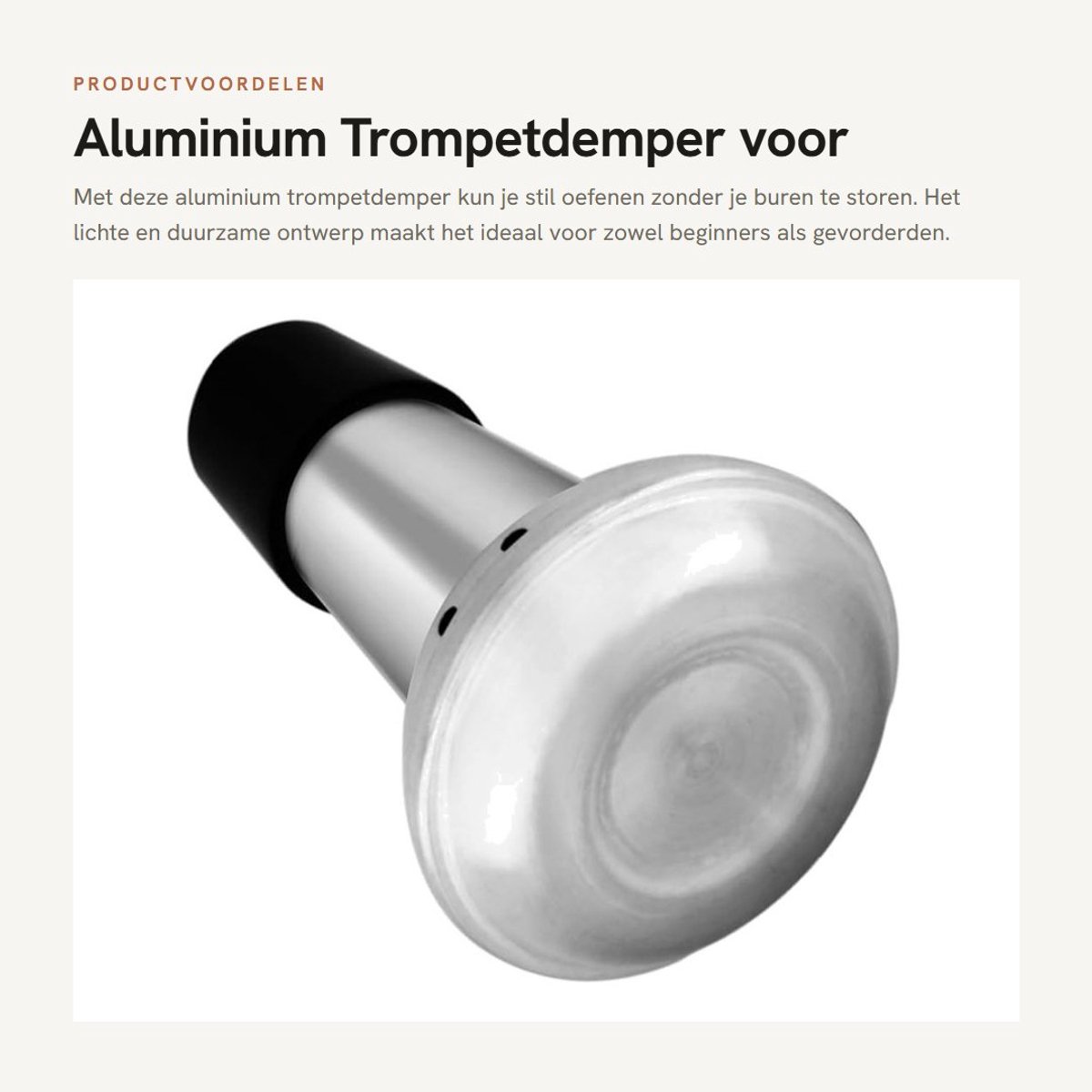 Dailygoods- Trompetdemper Geluidsreductie - Aluminium - Compact - Oefendemper - Draagbaar - Geschikt voor Messing Instrumenten - Trompet