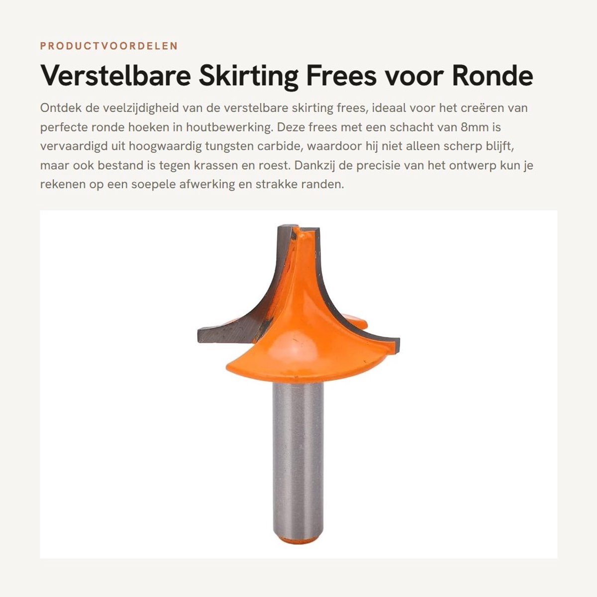 Dailygoods- Schaaffrees Precisie Snijden - Verstelbare Diepte - Tungsten Carbide Legering - Houtbewerking - Ronde Rand Cutter - 8mm Schacht - Frezen
