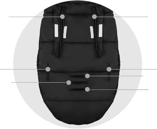 Baby Voetenzak - Kinderwagen Zak - Warmte Buiten - Waterafstotend Winddicht - 96 x 45 cm - Zwart — afbeelding 4