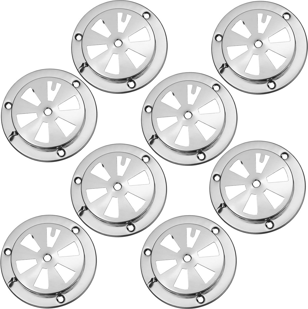 Ventilatieroosters RVS - Afsluitbare roosters - Ventilatie aanleggen - Set van 8 stuks - 9