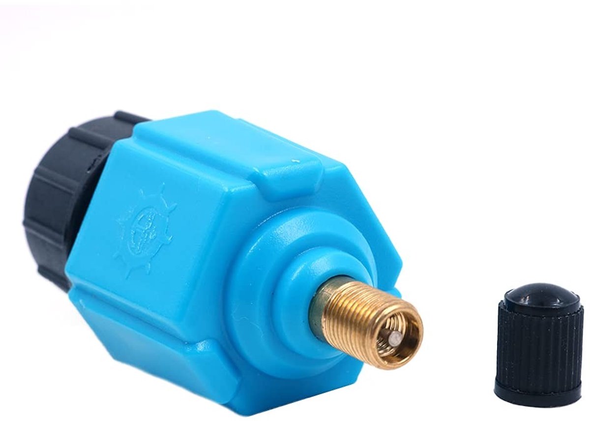 Dailygoods - Compressor naar opblaasbare pompventiel - Ventieladapter - Sterke en robuuste structuur - Blauw - Geschikt voor luchtmatras en boot - Ide...