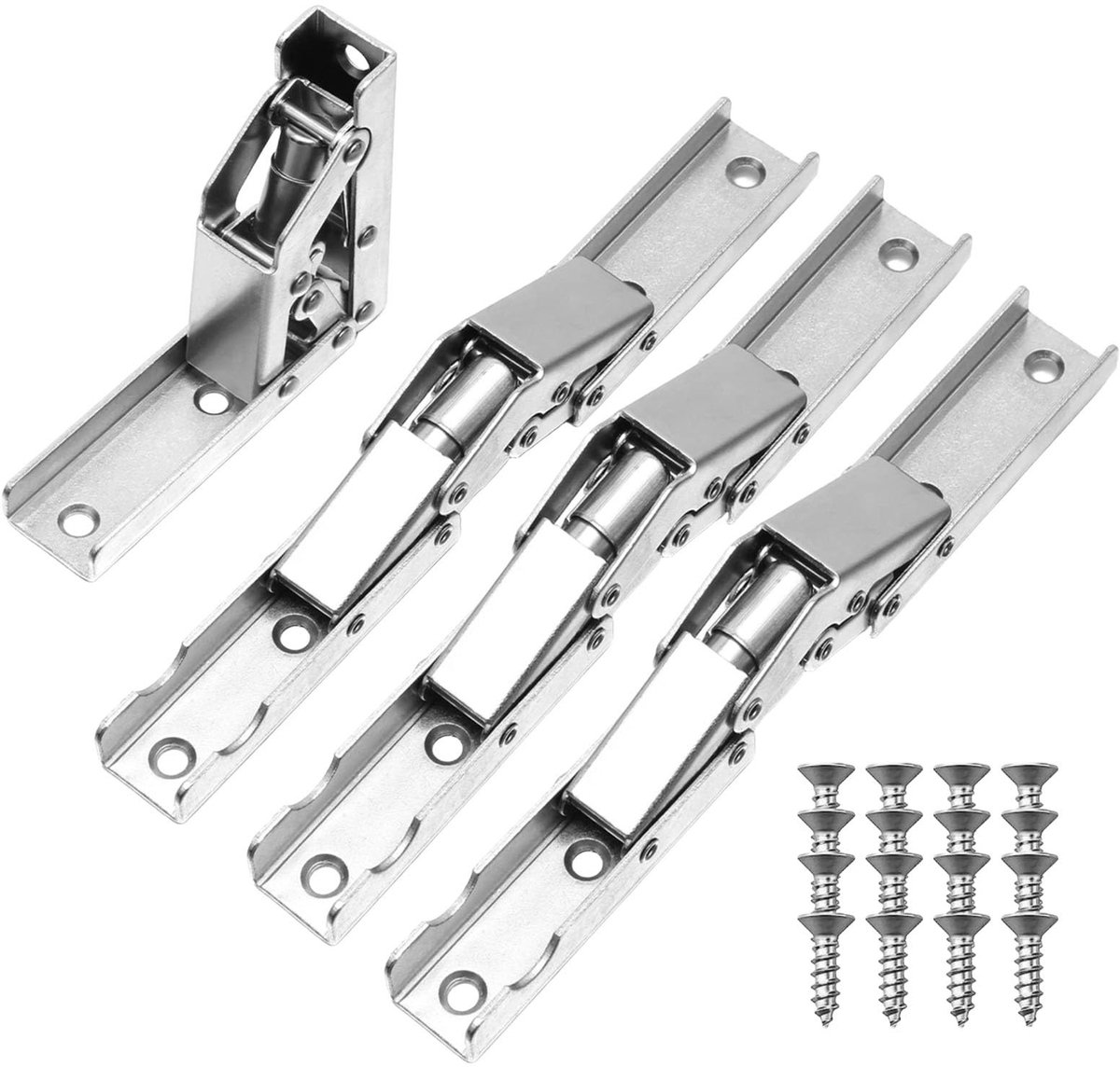 Dailygoods- Scharnier Inklapbaar - 4 Stuks - Roestvrij Stalen Scharnieren - Kastscharnier - Deurscharnier - Compleet met Schroeven - Meubelscharnier