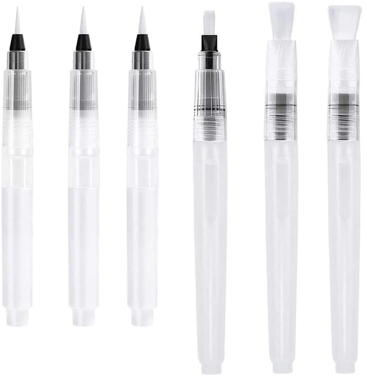 Dailygoods- Aquarelpenseel 6-delige set - Watertankkwast - Kalligrafie - Schilderen - Hoogwaardige materialen - 190 mm lengte - Waterverfkwasten