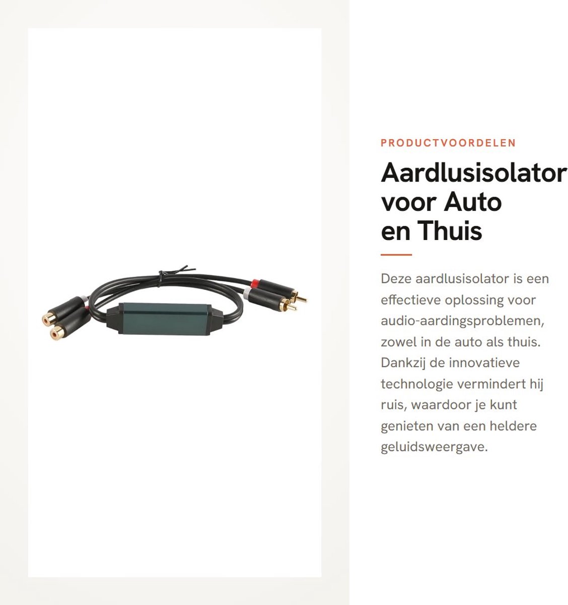 Dailygoods - Aardlusisolator voor Auto en Thuis Stereo met Ruisonderdrukking