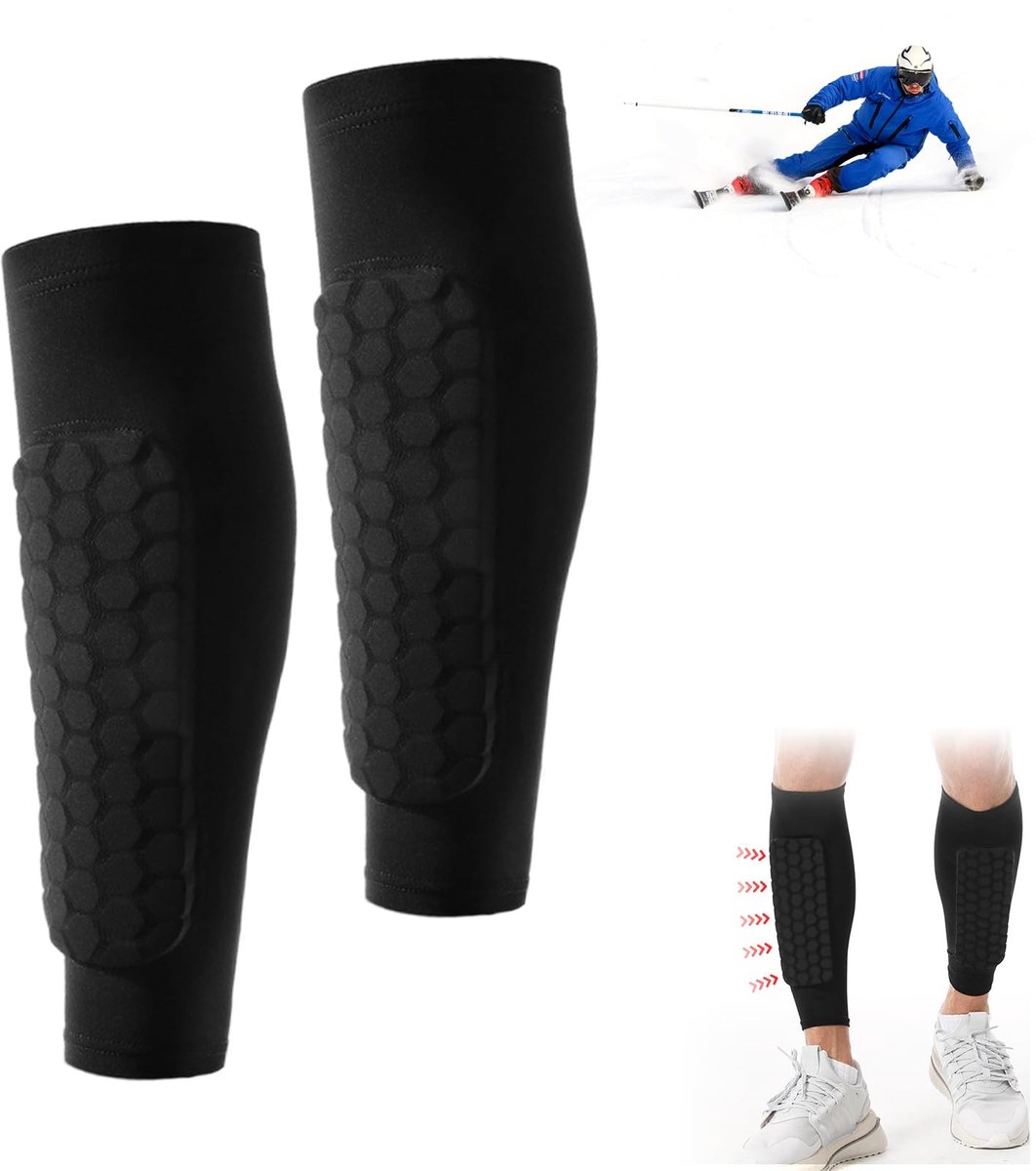 Dailygoods- Scheenbeschermers Voetbal - Antislip - Nylon - 28cm - Onderste Omtrek 16-19cm - Bovenste Omtrek 26-32cm - Comfortabel en Ondersteunend - Scheenbescherming