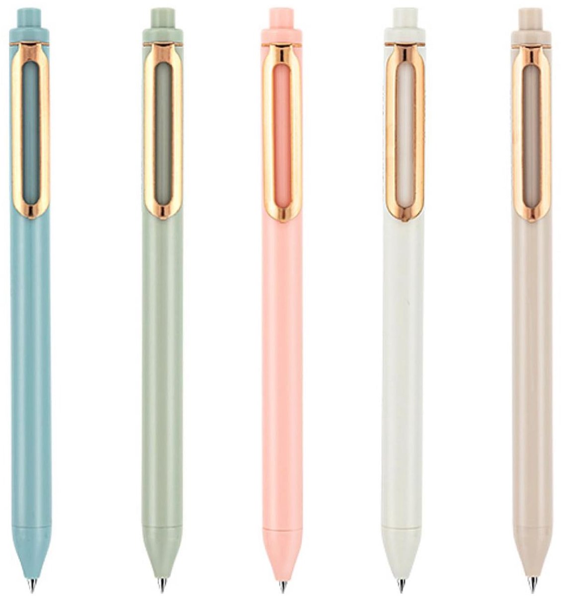 Dailygoods- Gelpennen 0,5 mm - 5 Stuks - Sneldrogend - Lichtgewicht - Duurzaam - Geschikt voor kantoor en studie - Schrijfpennen