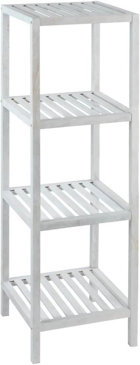 Opbergrek Hout - Badkamerkast - Ruimte Organiseren - Massief Walnoot - 36x36x112 cm - Natu