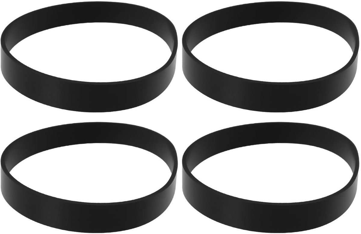 Dailygoods- Stofzuiger Riem 4 Stuks - Vervangingsriem - Compatibel met Hoover Elite/Empower/Fusion/Spirit/Caddy/Legacy - Rubber - Zwart - Duurzaam - Stofzuigerband