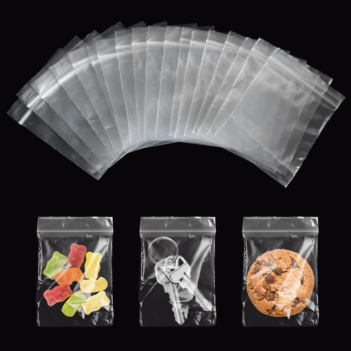 Dailygoods- Ziplock Zakjes 300 Stuks - Klein 6 x 8 cm - Transparant - Hersluitbaar - Polyethyleen - Sterke Afdichting - Druksluitzak