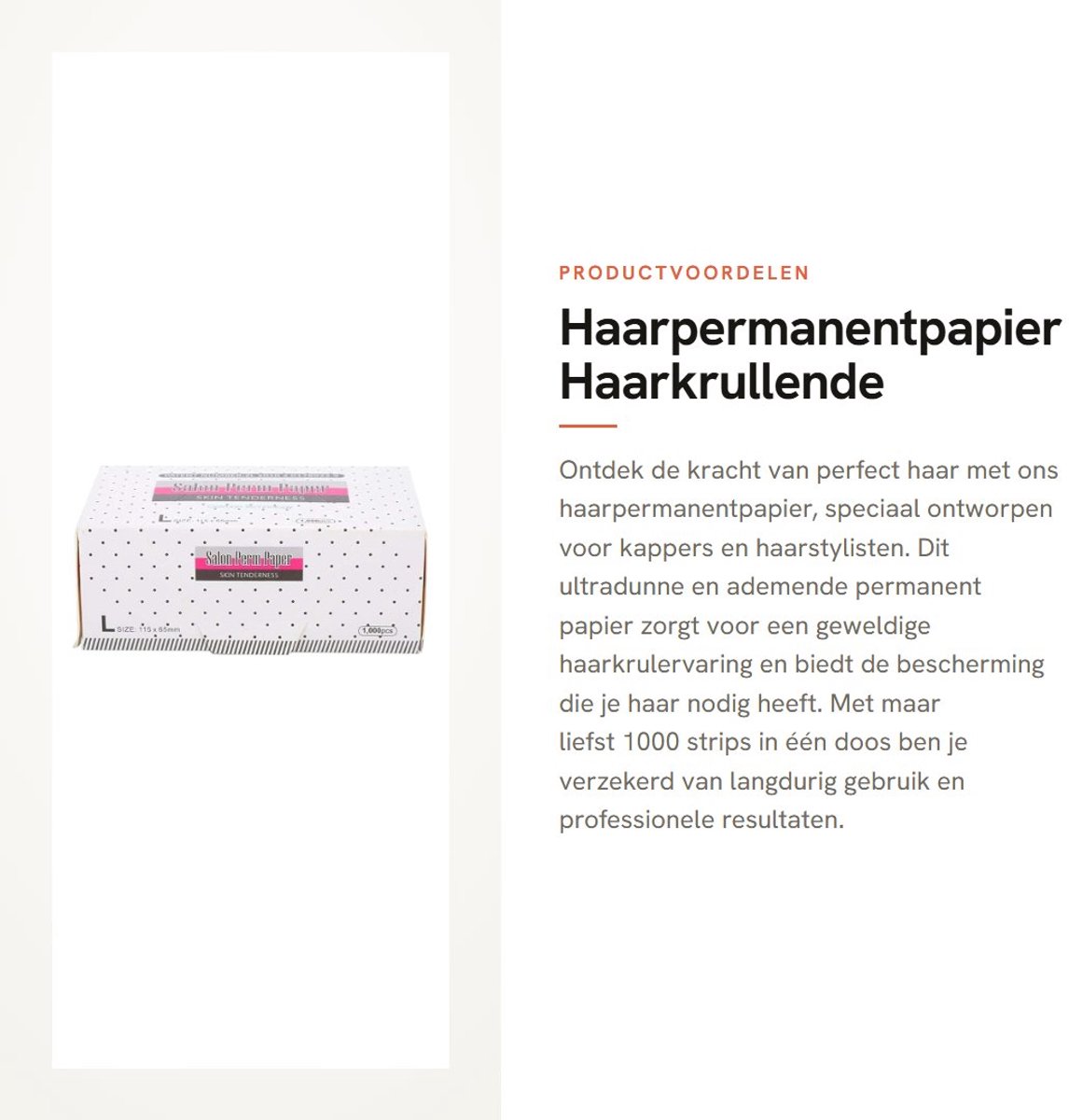 Dailygoods- Haarpermanentpapier 1000 stuks - Ultradunne strips - Ademend ontwerp - Professioneel kappersgereedschap - Haarstyling en bescherming - 10,6 x 6,5 cm - Permanentpapier