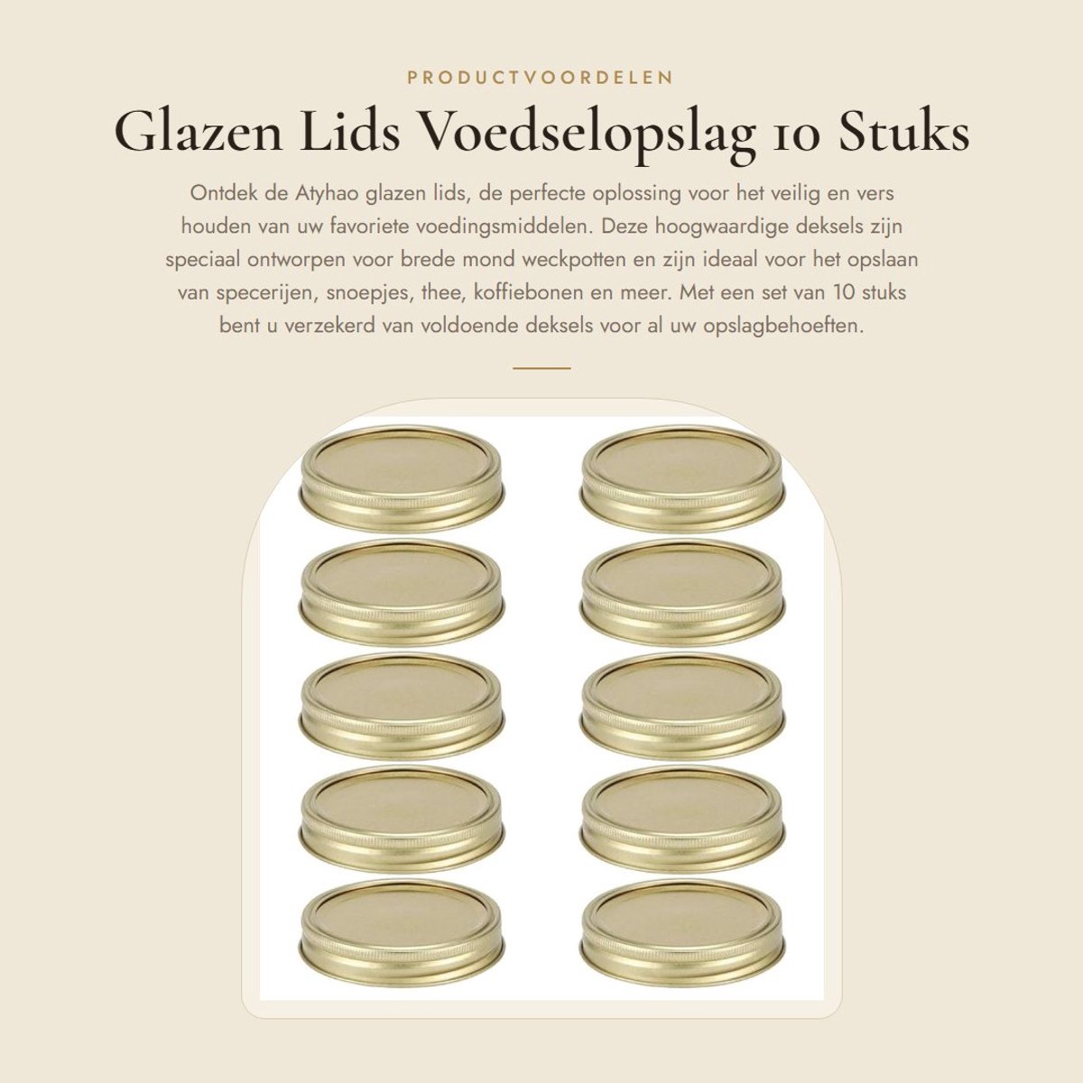 Dailygoods- Mason Jar Deksels 10 Stuks - Roestvrij Staal - Gesplitste Deksel - Voedselcontainer - Keukenaccessoires - Gemakkelijk te Reinigen - Weckdeksels