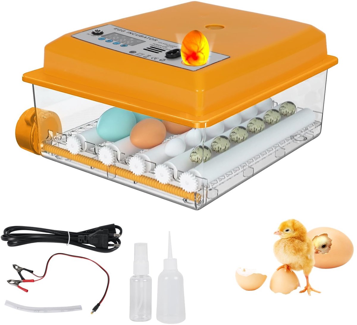 Dailygoods- Broedmachine Volautomatisch - Incubator voor Eieren - Automatisch Rotatiesysteem - Temperatuurregeling - Voor 12-16 Eieren - 80W Vermogen