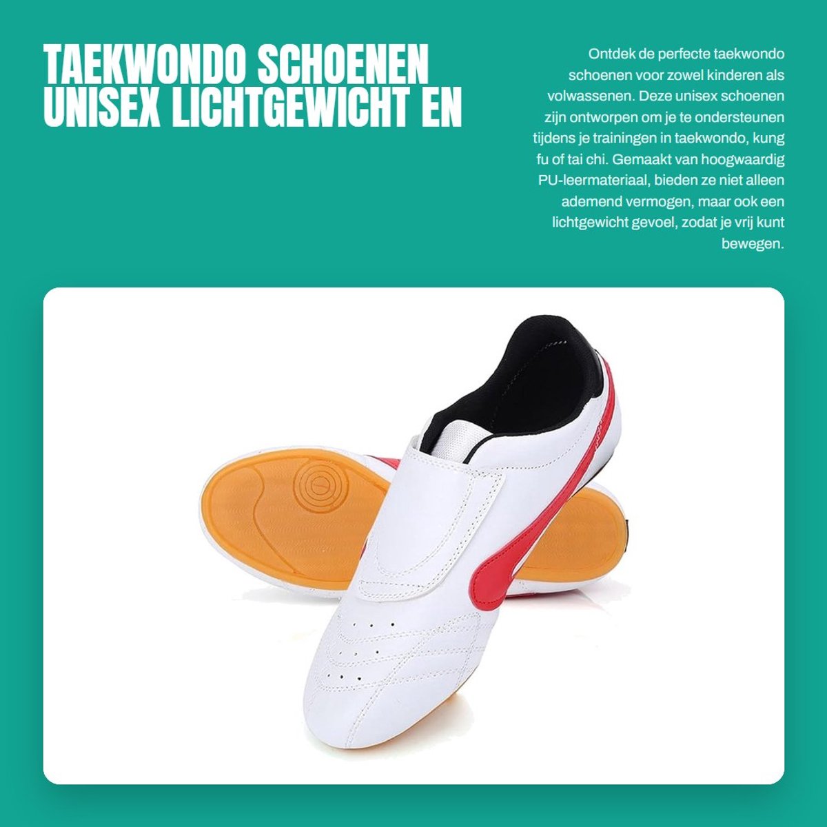 Dailygoods - Taekwondo Schoenen - Unisex - Lichtgewicht en ademend - Wit en rood - Geschikt voor kinderen en volwassenen - Ideaal voor sport en training