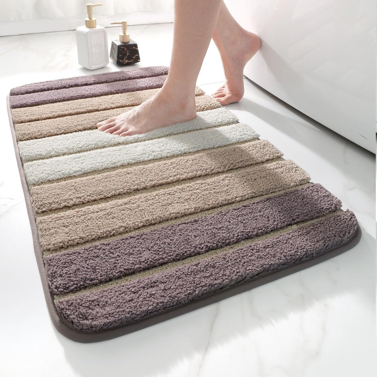 Dailygoods - Badmat - Antislip - Extra Zacht - Beige - Absorberend - Machinewasbaar - Geschikt voor Badkamer - 40 x 60 cm
