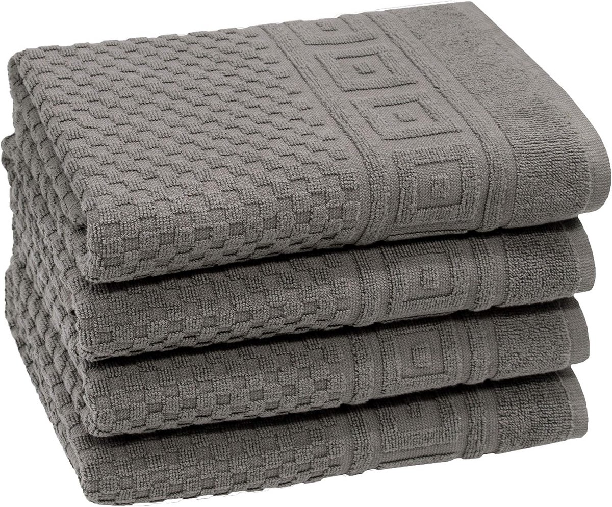 Handdoeken Set - Badkamer Textiel - Wellness Moment - Wafelpatroon Design - 50 x 100 cm - 