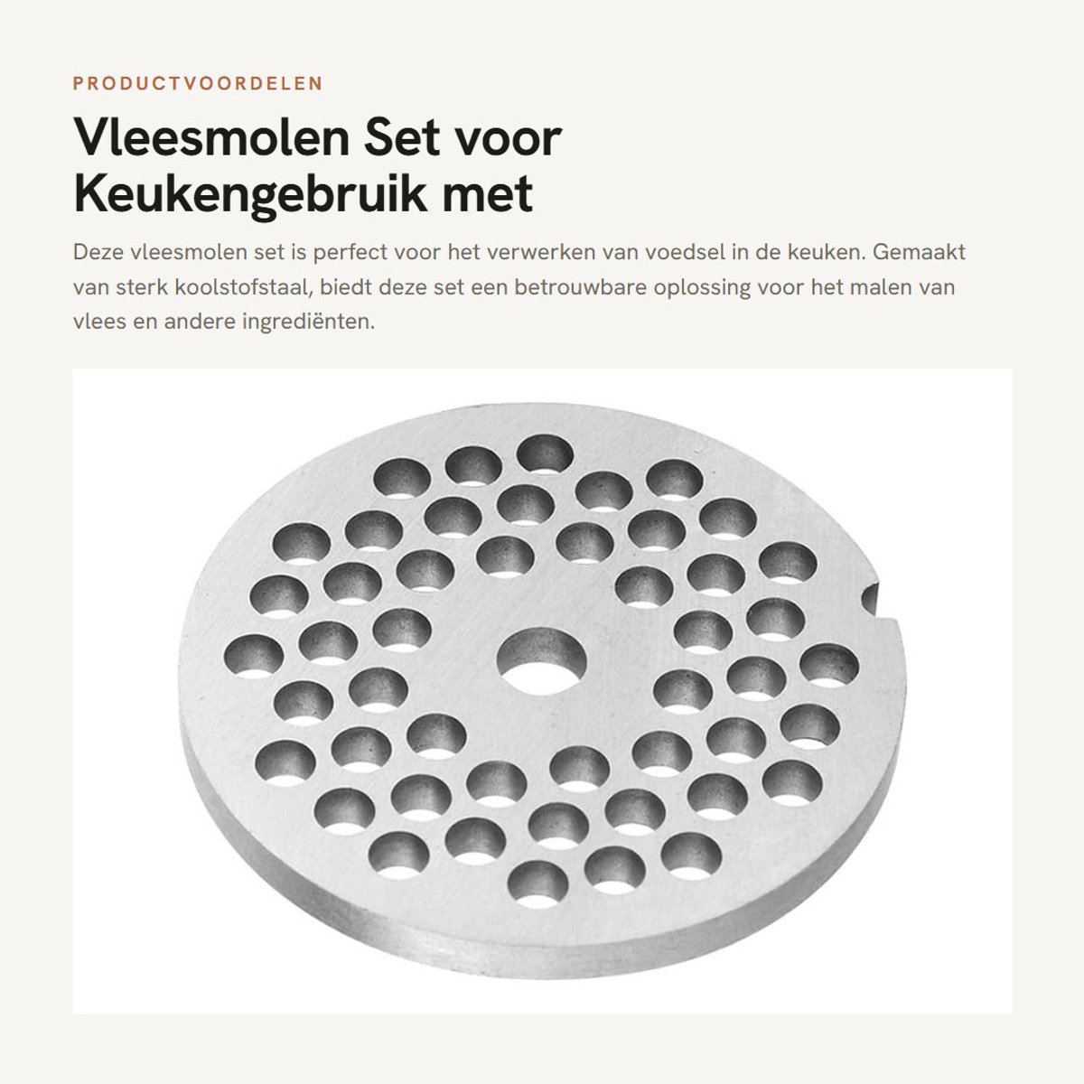 Dailygoods- Vleesmolen - Koolstofstaal - 5mm Gatdiameter - Huishoudelijk Keukenapparaat - Veilig en Duurzaam - Eenvoudig te Reinigen - Gehaktmolen