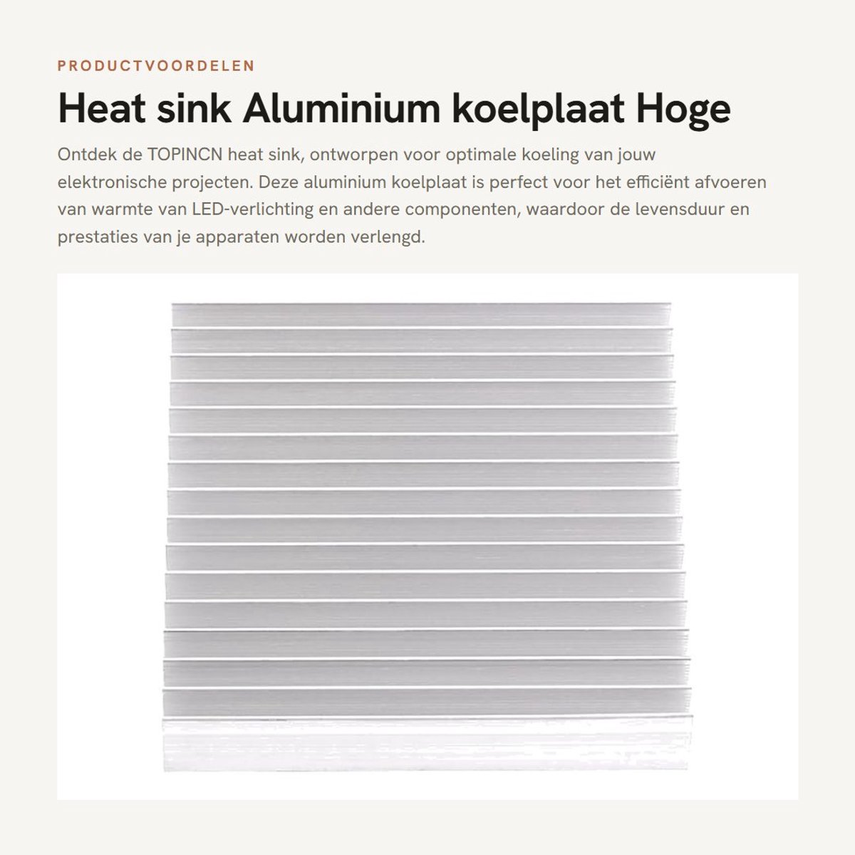 Dailygoods - Heat sink - Aluminium koelplaat - Hoge prestaties - Universeel - Geschikt voor LED - 0.12 kilogram