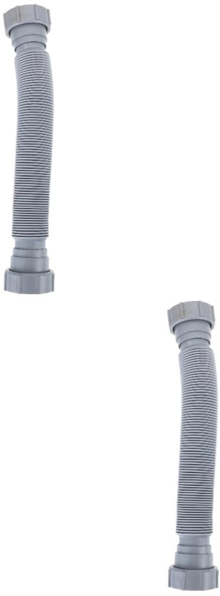 Dailygoods- Gootsteenaansluitslang 2 Stuks - Afvoerslang - Verlengslang - Afdichtingen - Kunststof - Verstelbaar 65 cm