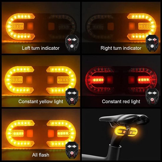 Fiets Achterlicht - Fietsindicator Knipperlicht Fiets - Veilig Fietsen - Splitbaar Ontwerp - 30 Lumen - Rood — afbeelding 3