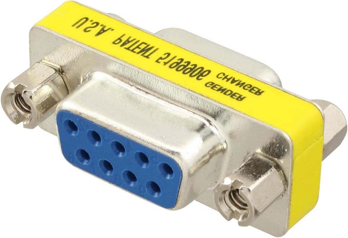 Mini Gender Changer - Adapter Bus Bus - Verbinding Maken - Gemaakt in Duitsland - 9-polig - Geel