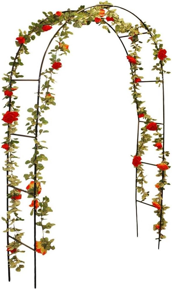 Rozenboog - Plantenboog - Tuin Decoratie - Gepoedercoat Metaal - 140 x 36 x 240 cm - Groen