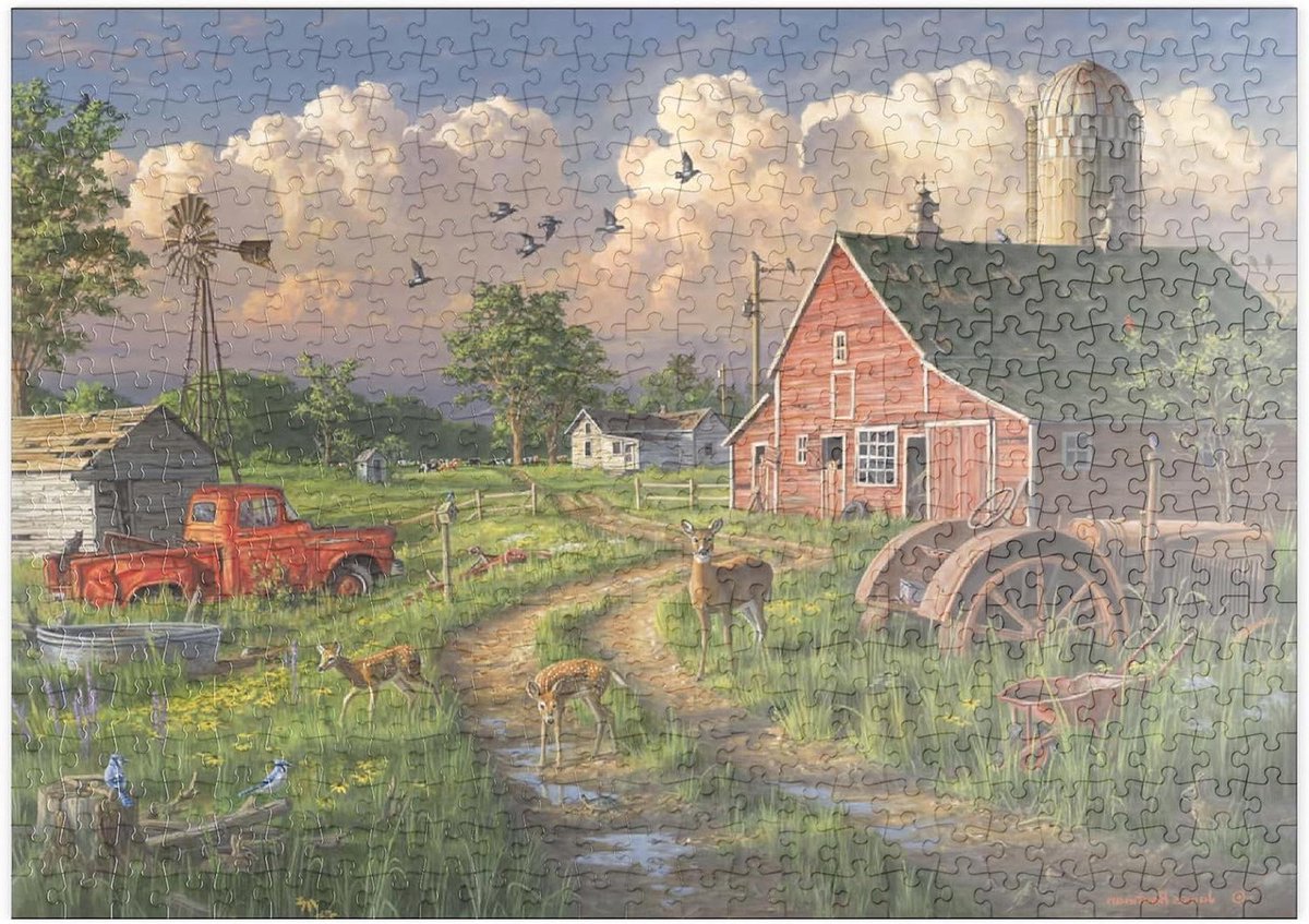 Boerderij Dieren Puzzel - Legpuzzel 500 Stukjes - Ontspanning Thuis - Hoge Resolutie Print - 48 x 34 cm - Multicolor
