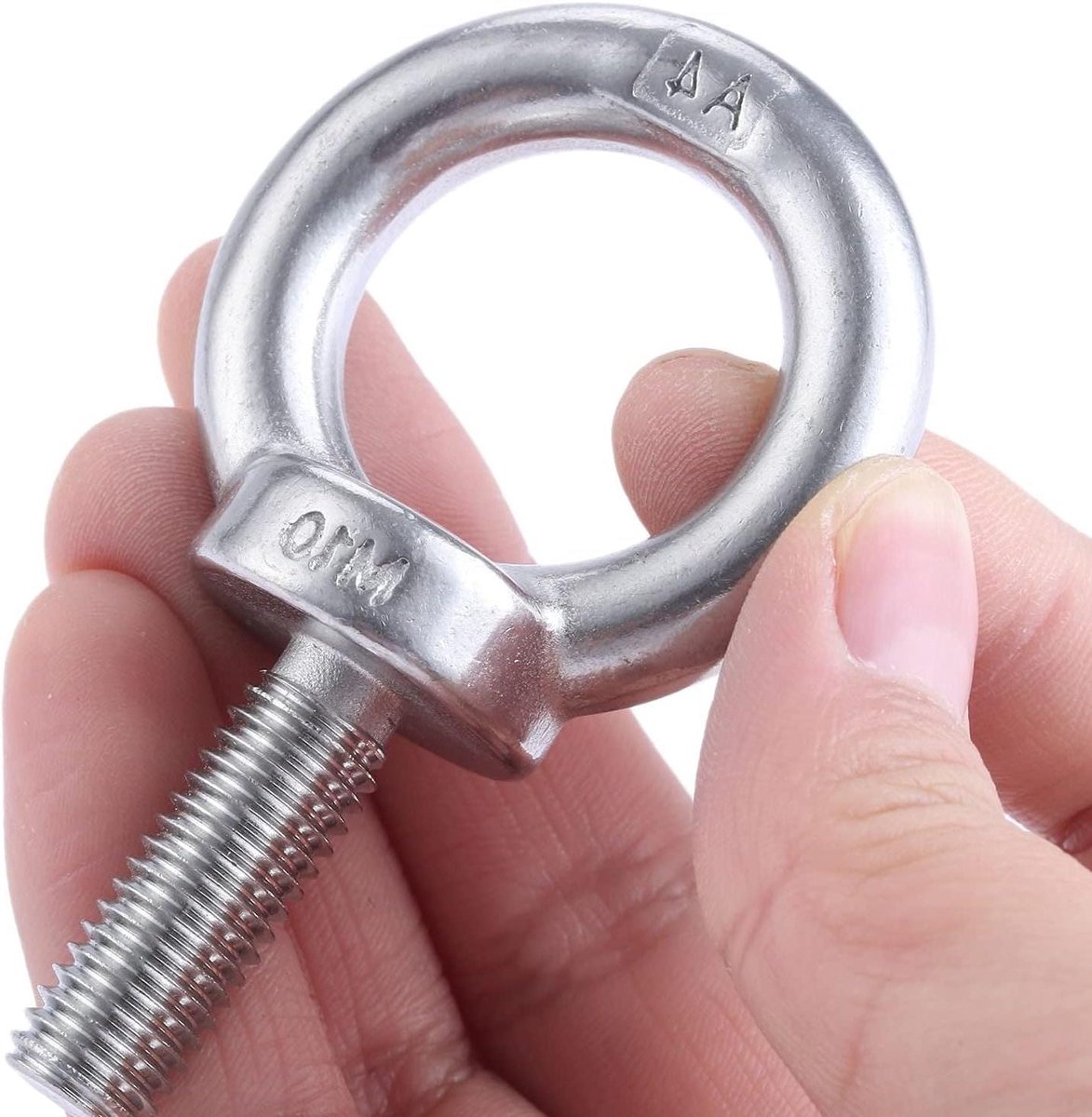 Oogbouten M10 - Oognokken Ringbout - Zwaar Hijswerk - Roestvrij Staal 316 - M10 x 30mm - Zilverkleurig