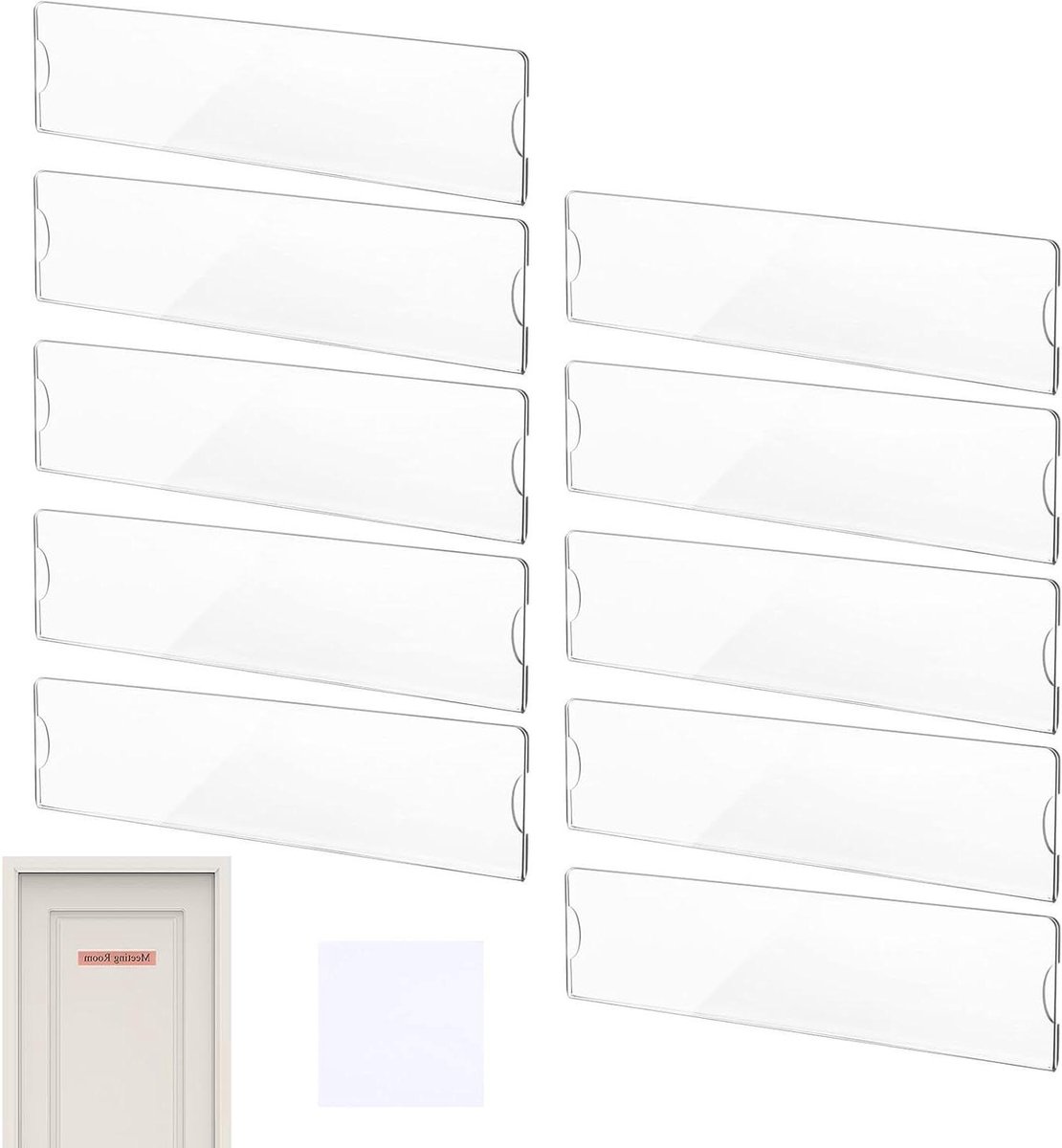 Naambordjes Houder - Deurstickers Bordjes - Werkplek Aanduiding - U-vormige Opening - 8 x 2 cm - Transparant