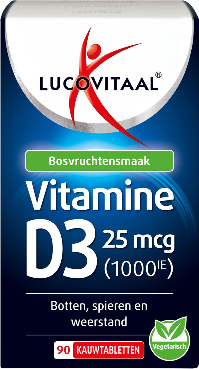 Lucovitaal Voedingssupplementen Capsules Vitamine D3 25mcg Bosvruchtensmaak 90Tabletten