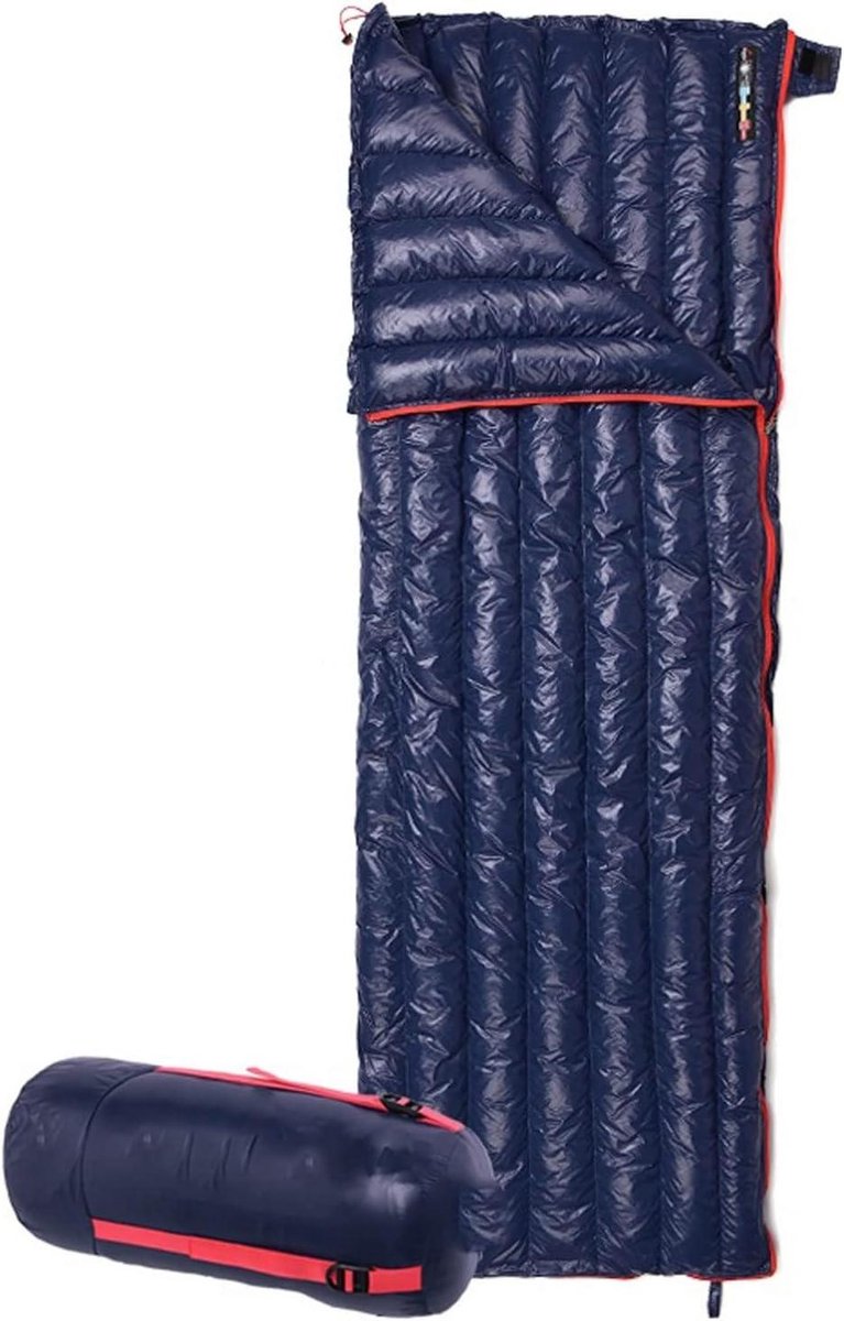 Ultralichte Slaapzak - Dons Slaapzak - Kamperen en Hiken - Waterdicht en Draagbaar - One Size - Blauw