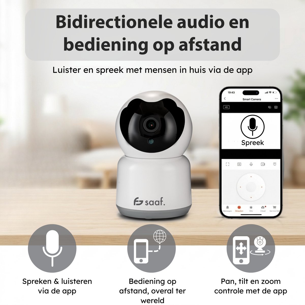 Beveiligingscamera Huisdiercamera met App en Nachtzicht - afbeelding 2