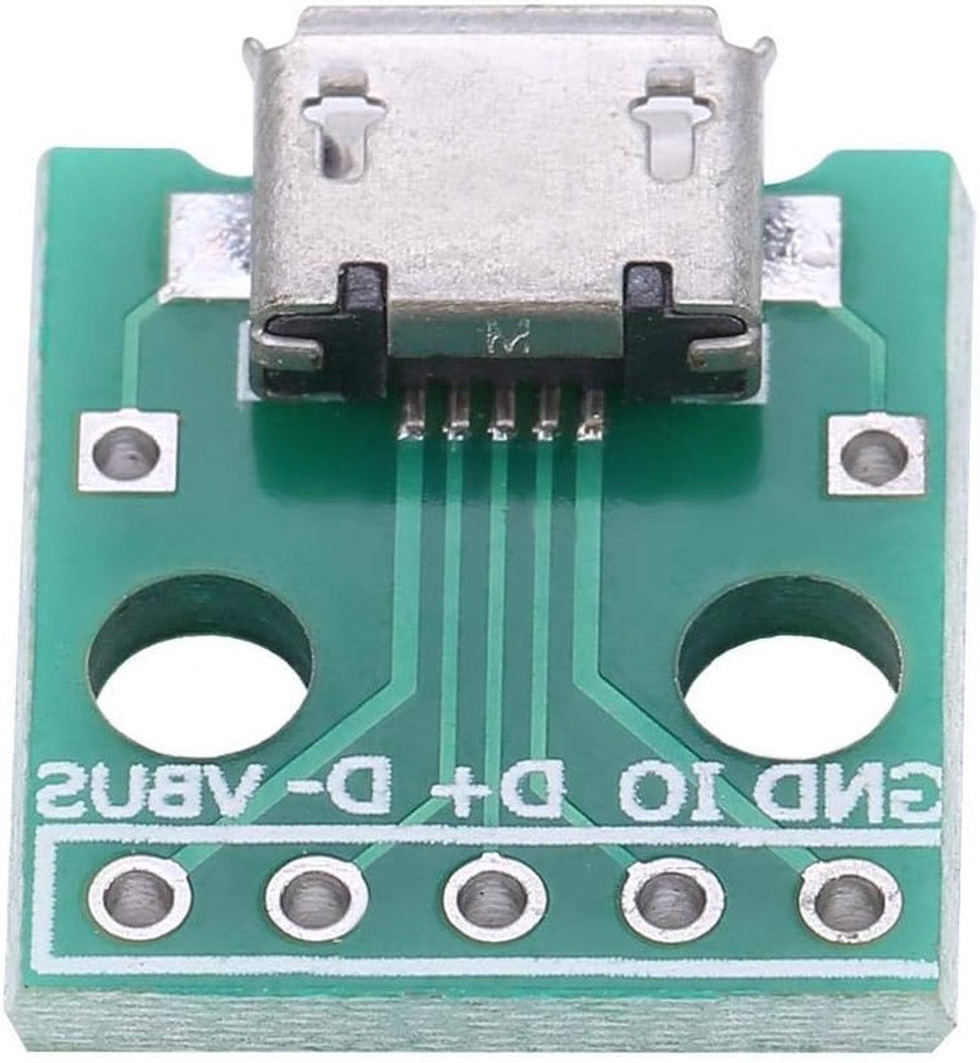 Micro USB naar Dip Adapter Kaart, Set van 10, 5-Pin, 2.54 mm Pitch, Geschikt voor Elektronica en DIY Projecten