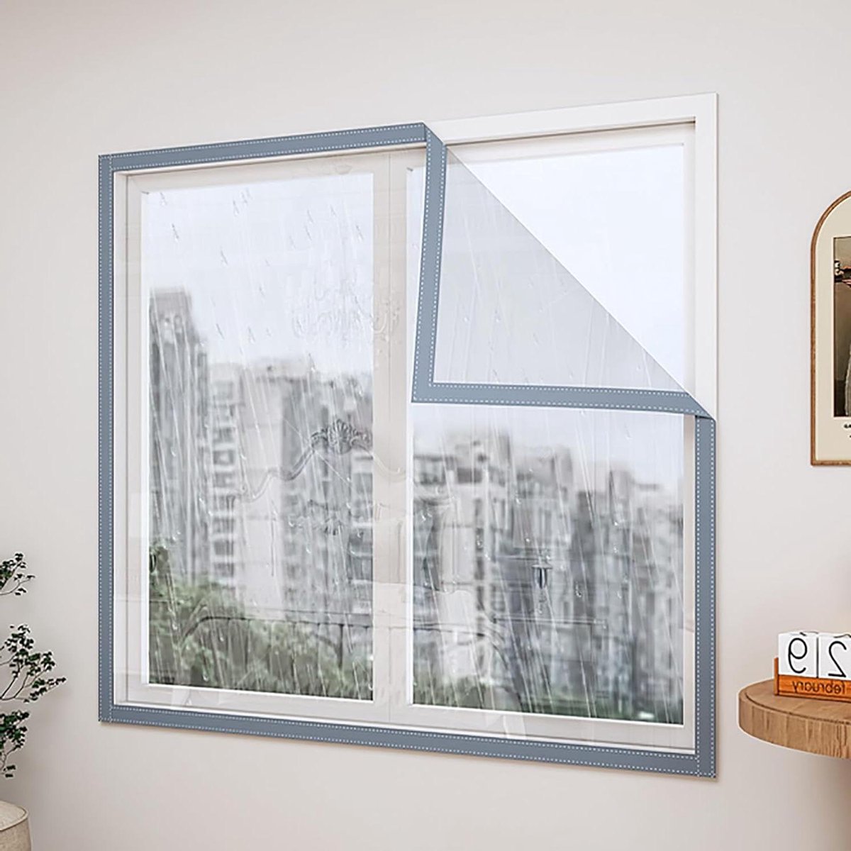 Raamisolatiefolie - Isolatiekit - Tochtwerend maken - Herbruikbaar PVC - 140 x 160 cm - Transparant