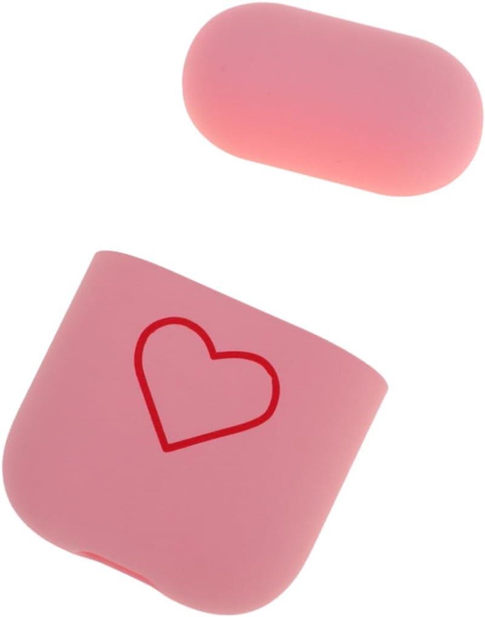 Hoofdtelefoonhoesje - Oortelefoon Case - Opbergen Oortjes - Siliconen Materiaal - 5.5 x 4.5 cm - Roze