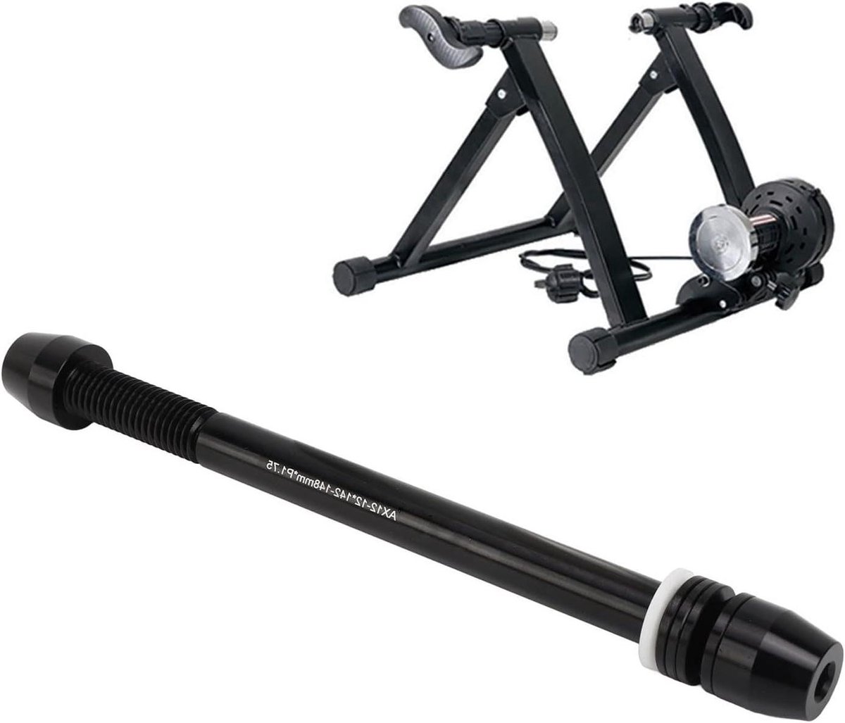 Fiets Trainer Steekas - Fietstrainer As Adapter - Indoor Fietsen - Verstelbare Lengte - 142-148mm - Zwart