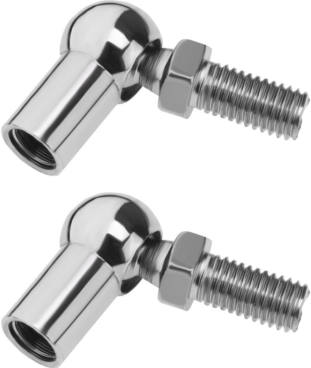 aladdien - M10 Rod End Kogellager - Roestvrij staal - Duurzaam en veerkrachtig - 25mm afstand - Geschikt voor machines en gereedschap - 2 stuks