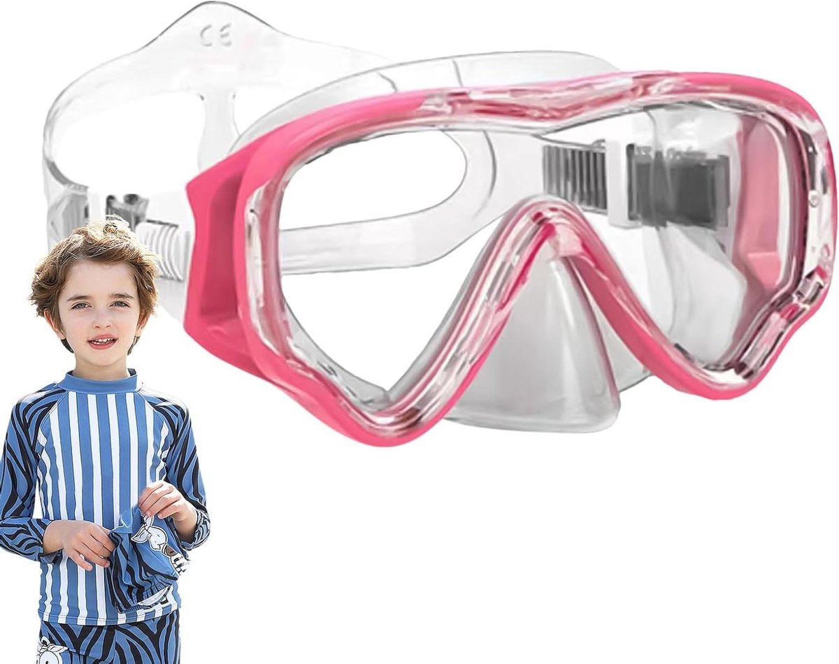 Kinder Zwembril - Duikbril Kinderen - Veilig Zwemmen - Anti-condens Brede Zichtbaarheid - 25 x 9 x 1.4 cm - Roze