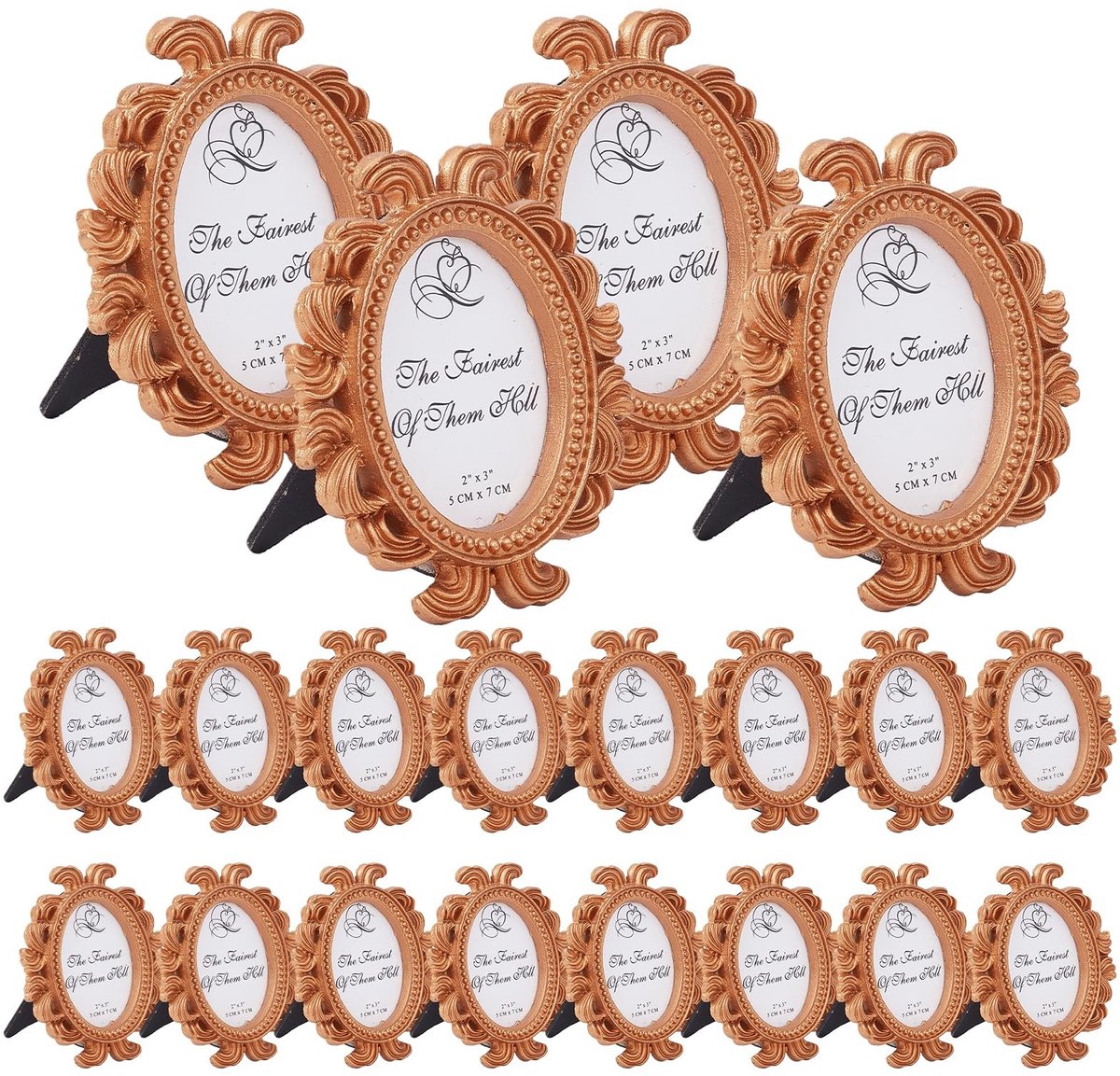 aladdien - Vintage Hars Fotolijsten - Ovaal Goud Barok Gotisch - Muurdecoratie voor Thuis - Decoratieve Fotolijsten - Perfect voor Foto's - Stijlvol...
