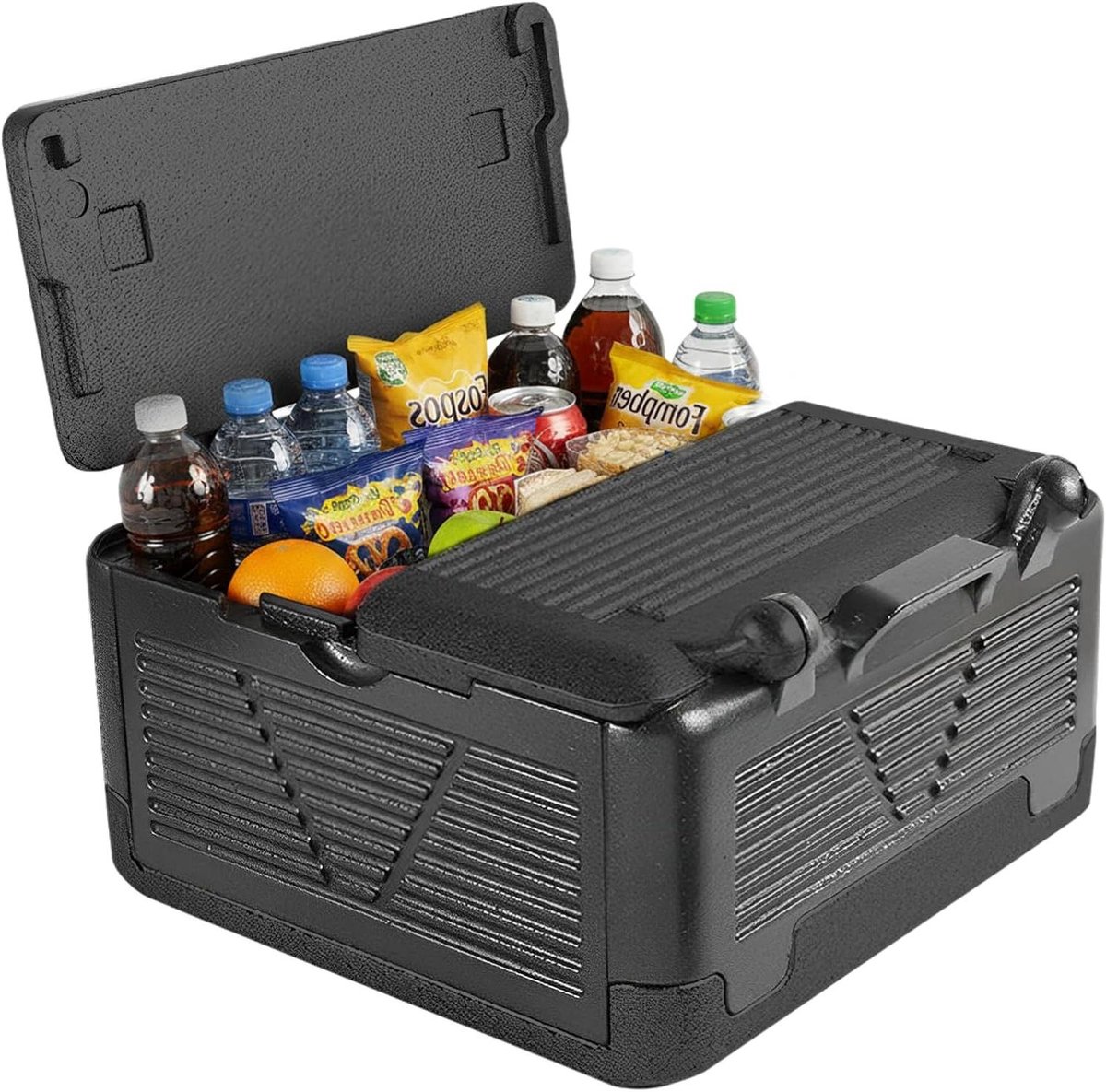 Opvouwbare Piepschuimbox - Thermobox Koelbox - Levensmiddelen Transport - Geïntegreerd Deksel - 40 Liter - Zwart