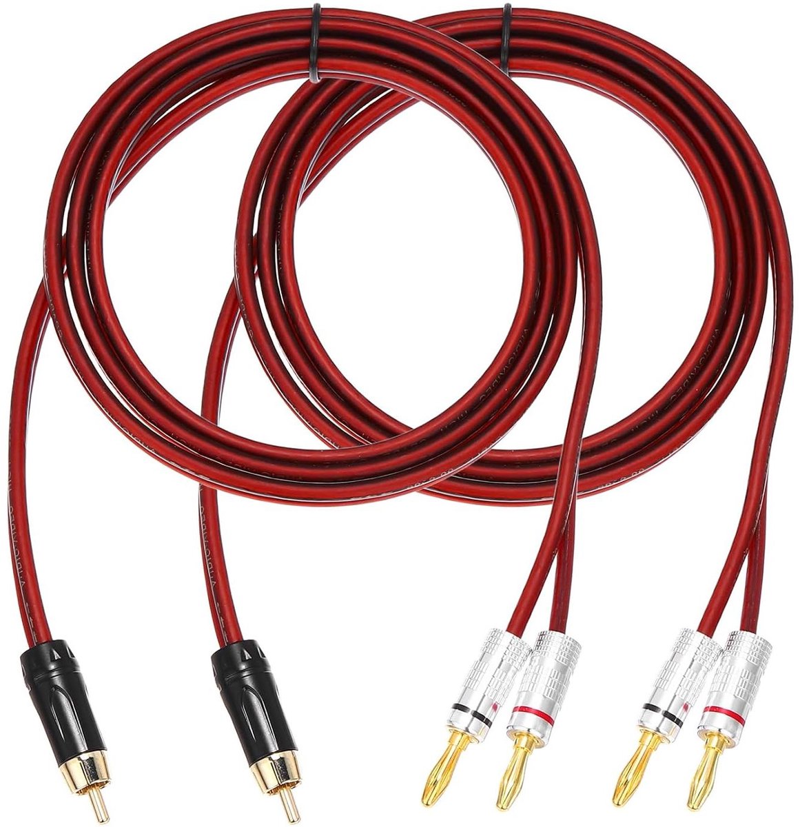 Audiokabel - Luidsprekerkabel RCA - Audio Verbindingen - Vergulde Connectoren - 2 x 1.5 meter - Goud