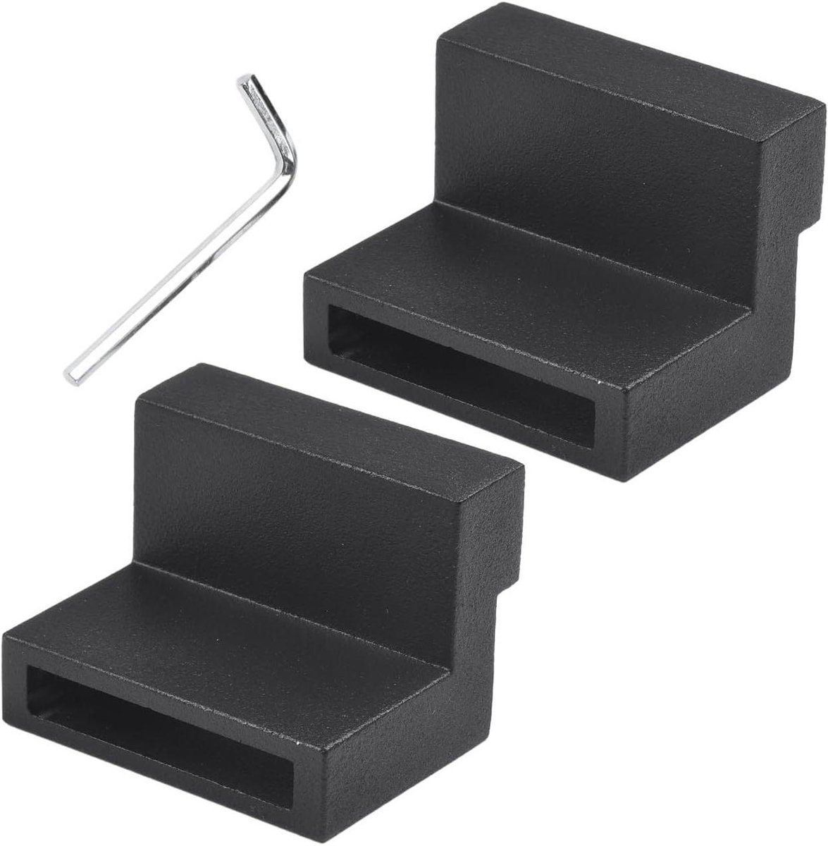 Schuurdeur Stopper - Schuifdeur Wielblokkering - Deuren Beveiligen - Verstelbare Bevestiging - 50x40x26x14 mm - Zwart