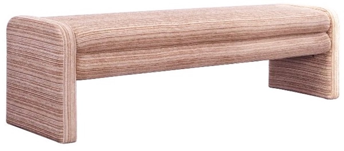 Bronx71 Eetkamerbank Ravi chenille beige/pink 160 cm - eettafelbank - eetbank Roze, Beige