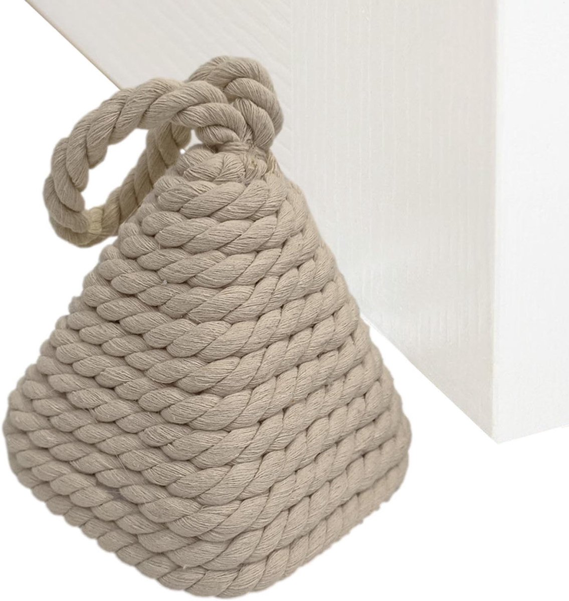 Verzwaarde Deurstopper - Deuranker Touw - Deuren Open Houden - Zwaar Cement Gevuld - 17.4 x 17.3 x 17.3 cm