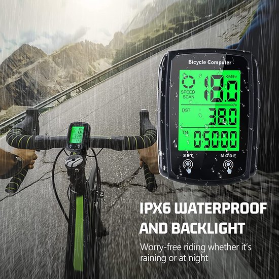 Fietscomputer - Fietskilometerteller - Snelheidsmeter - Kilometerteller Fiets - Bedrade Fietscomputer - Waterdicht - HD-snelheidsmeter - Achtergrondverlichting - 19 Functies - MTB-kilometerteller - voor MTB Racefiets - Zwart van Fietscomputer. — afbeelding 2
