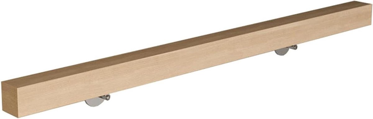 Wandmontage Trapleuning - Steunrail Hout - Veilig Traplopen - Massief Hout RVS - 30-140cm - Niet gespecificeerd